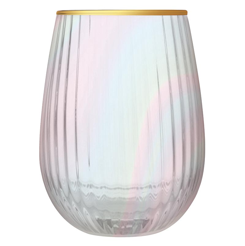 BEVELED STEMLESS WINE GLASS