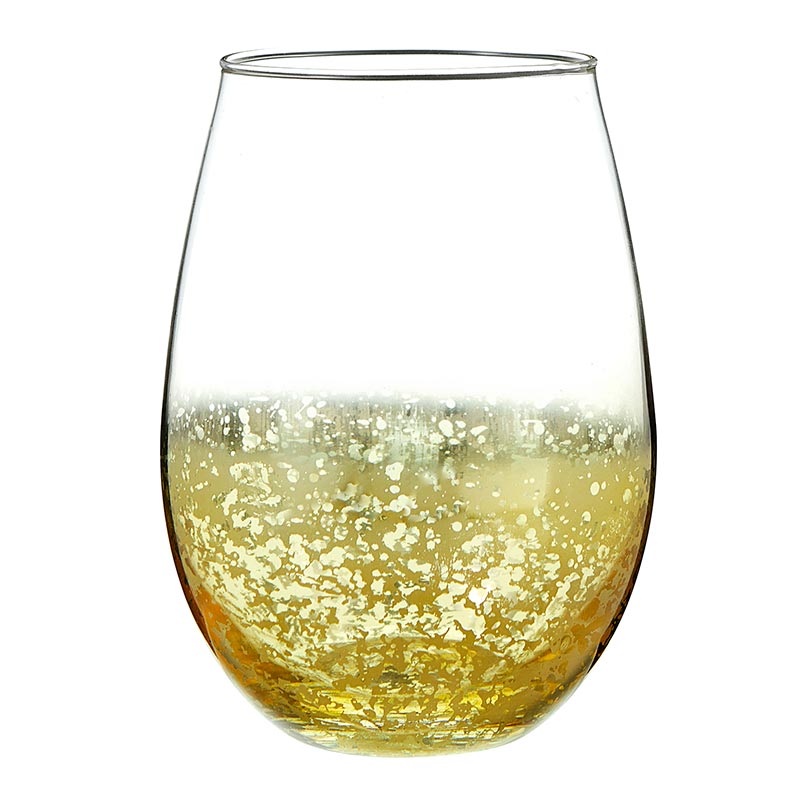 STEMLESS GOLD WINE GLASS