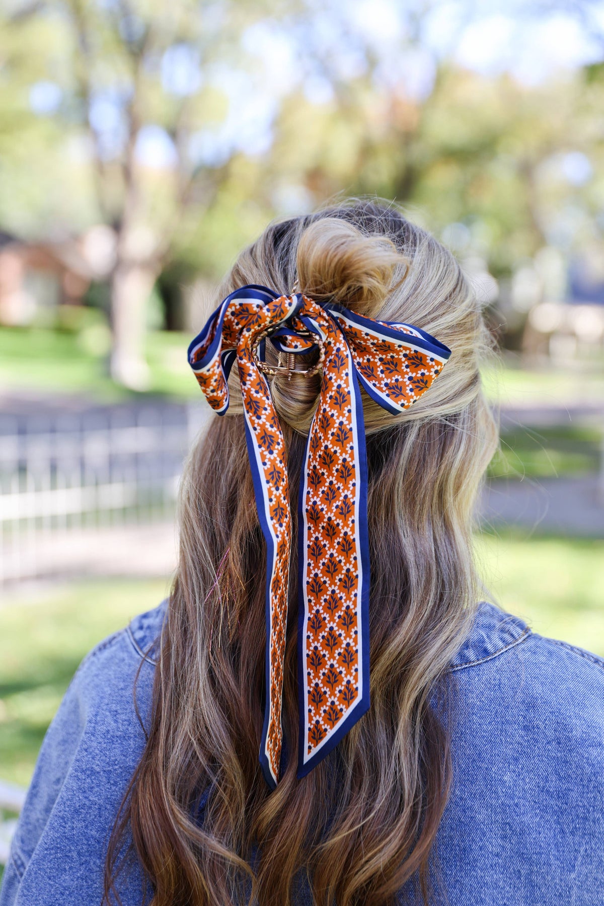 The Sideline Scarf™ - Navy & Orange