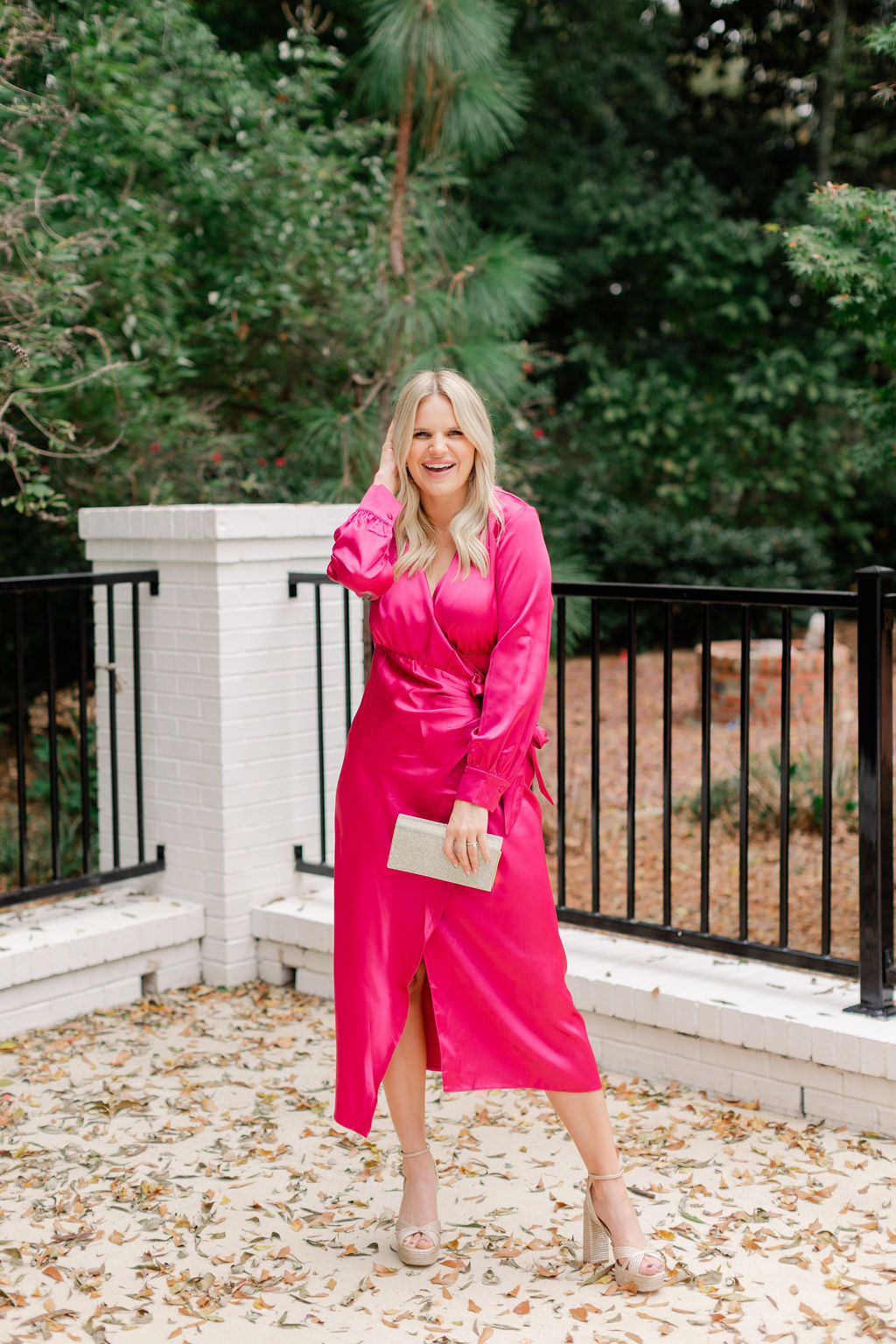 SATIN COLLARED OVERLAP MIDI DRESS – Therapy Boutique