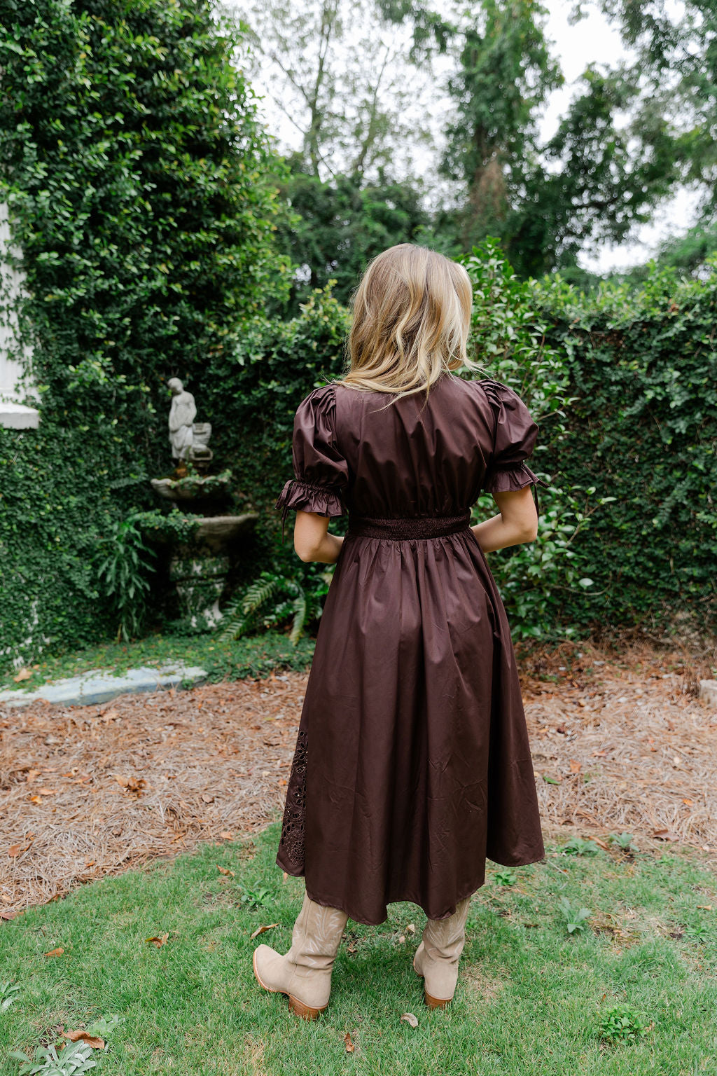 Puff Sleeve Midi Dress