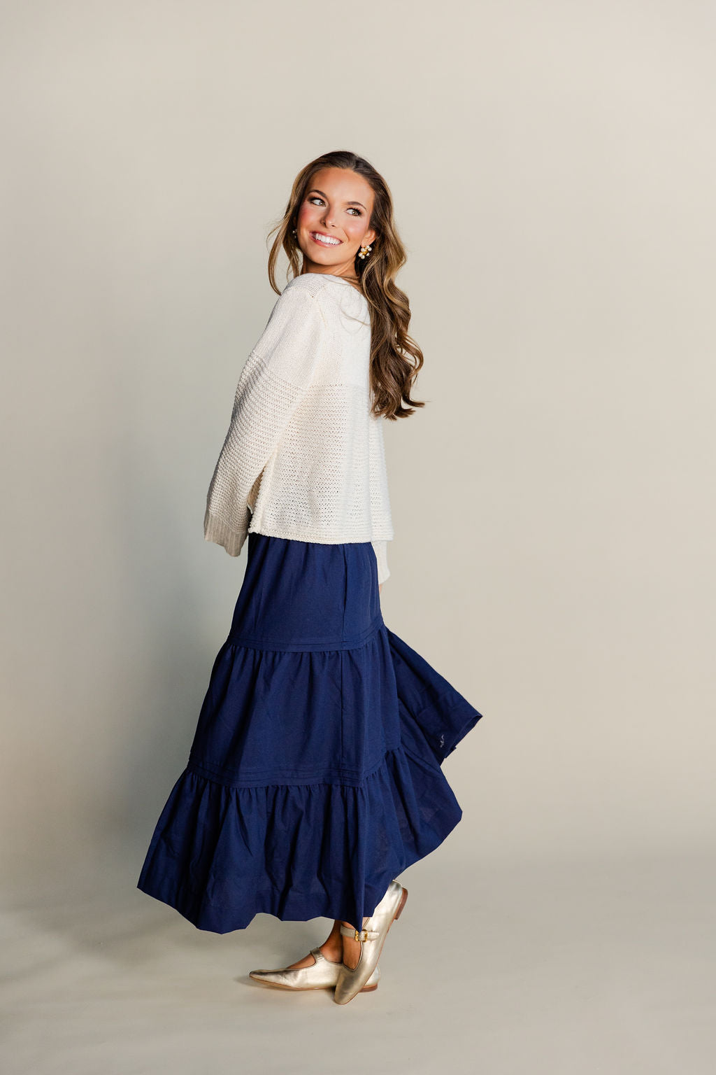 Tiered Midi Skirt