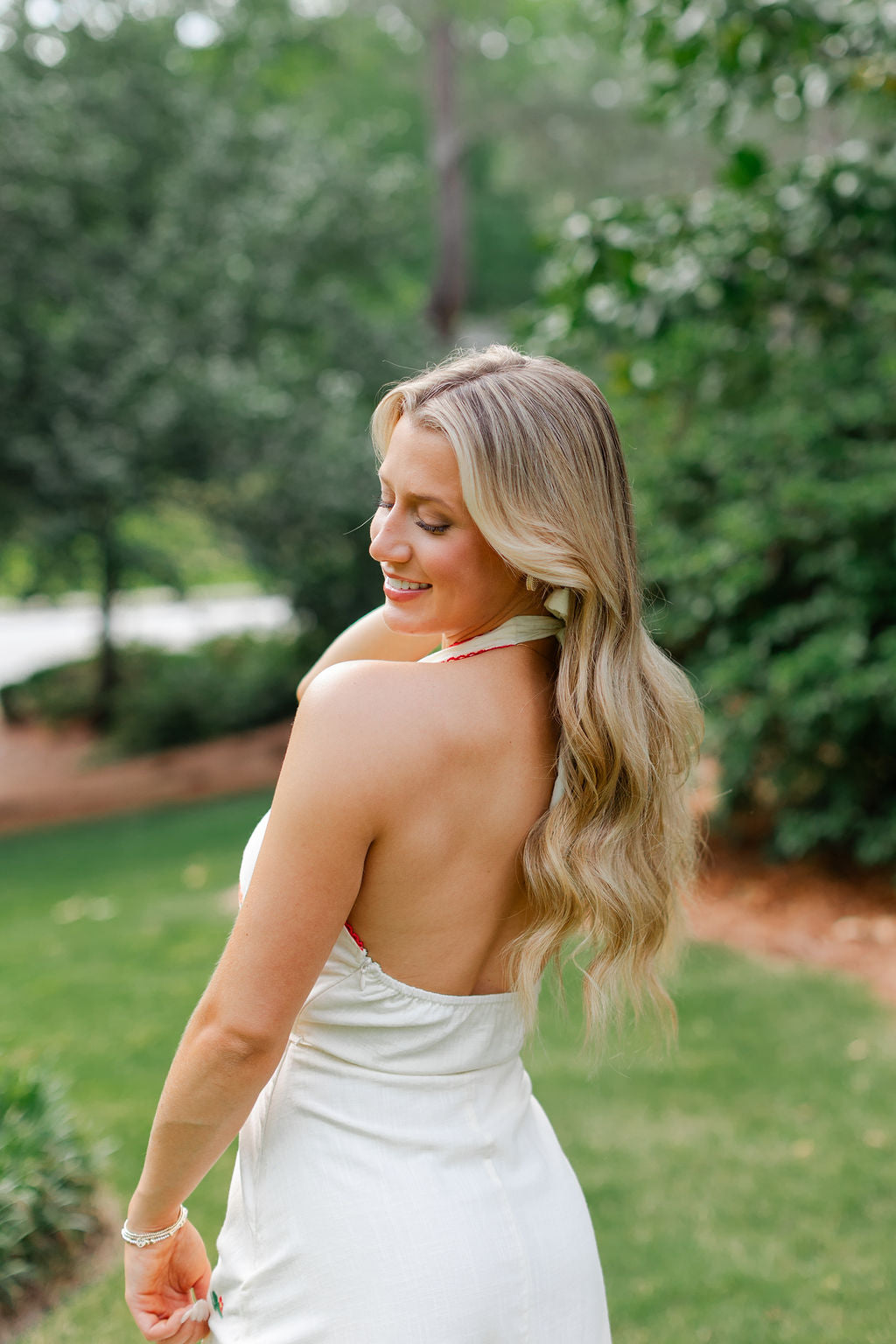 Embroidered Halter Dress