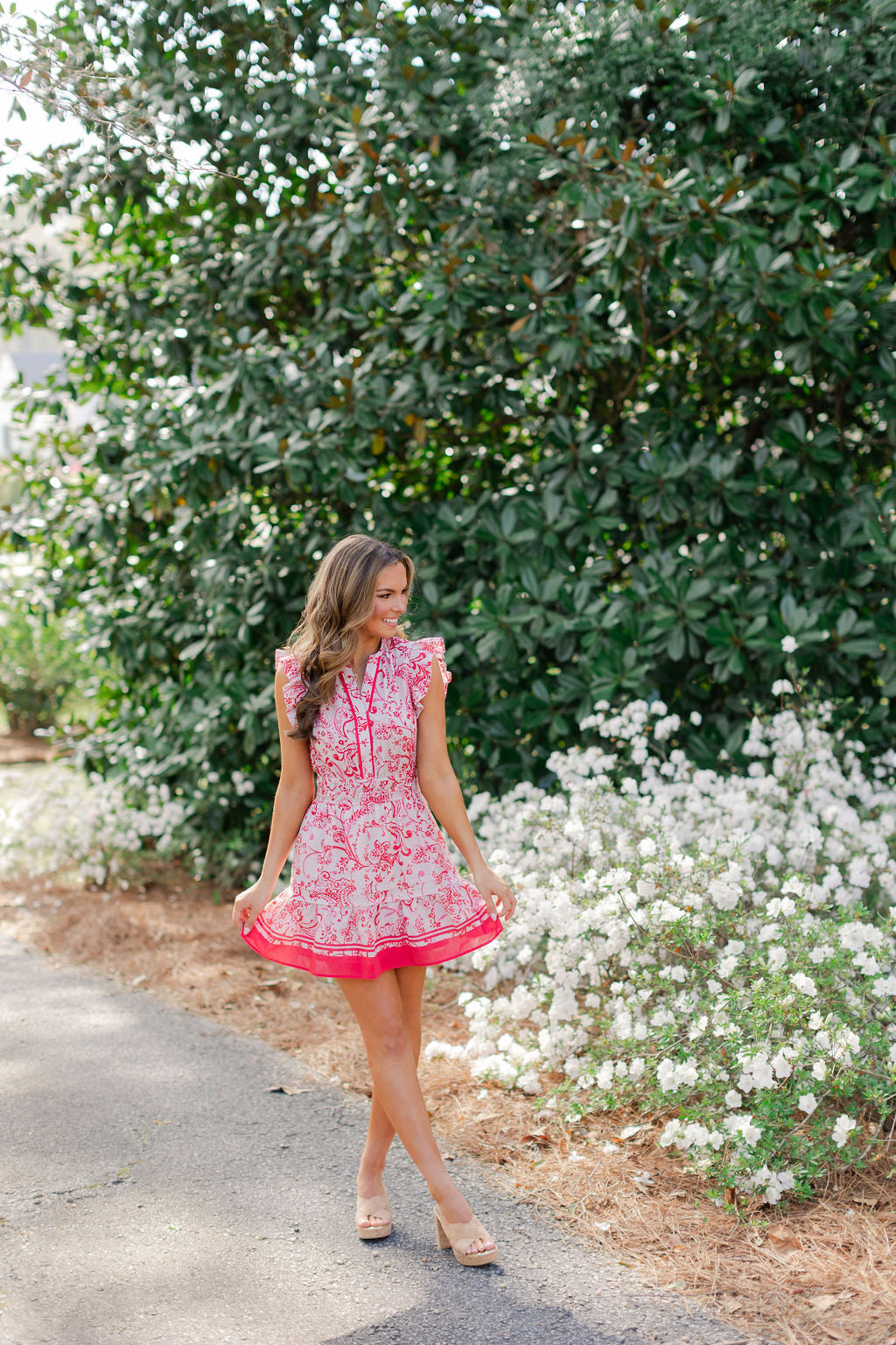 Paisley V Neck Mini Dress
