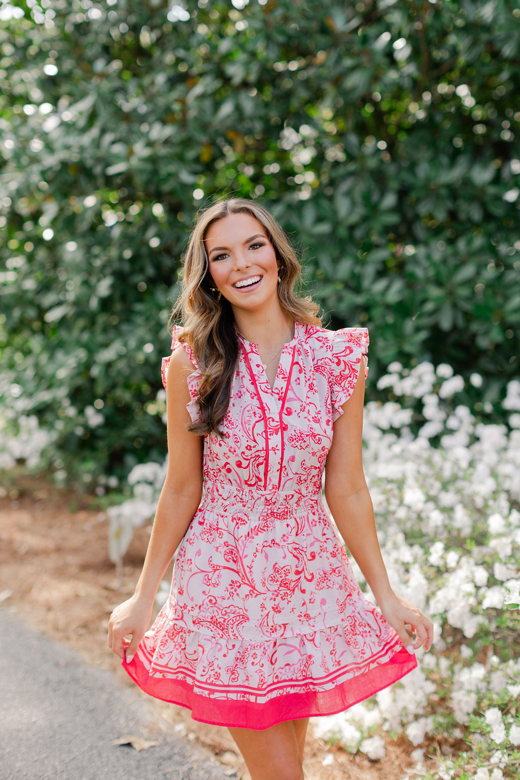 Paisley V Neck Mini Dress