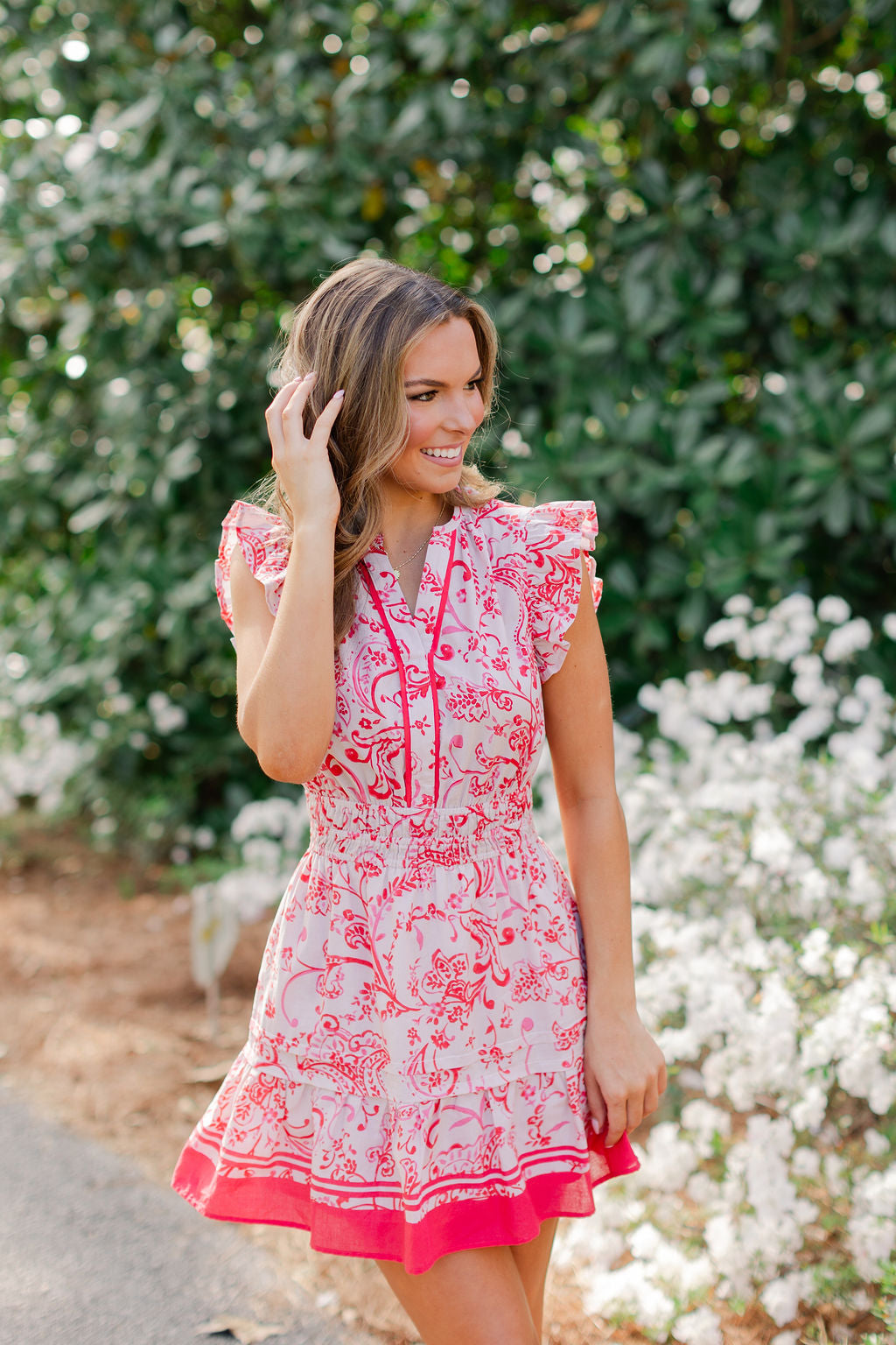 Paisley V Neck Mini Dress