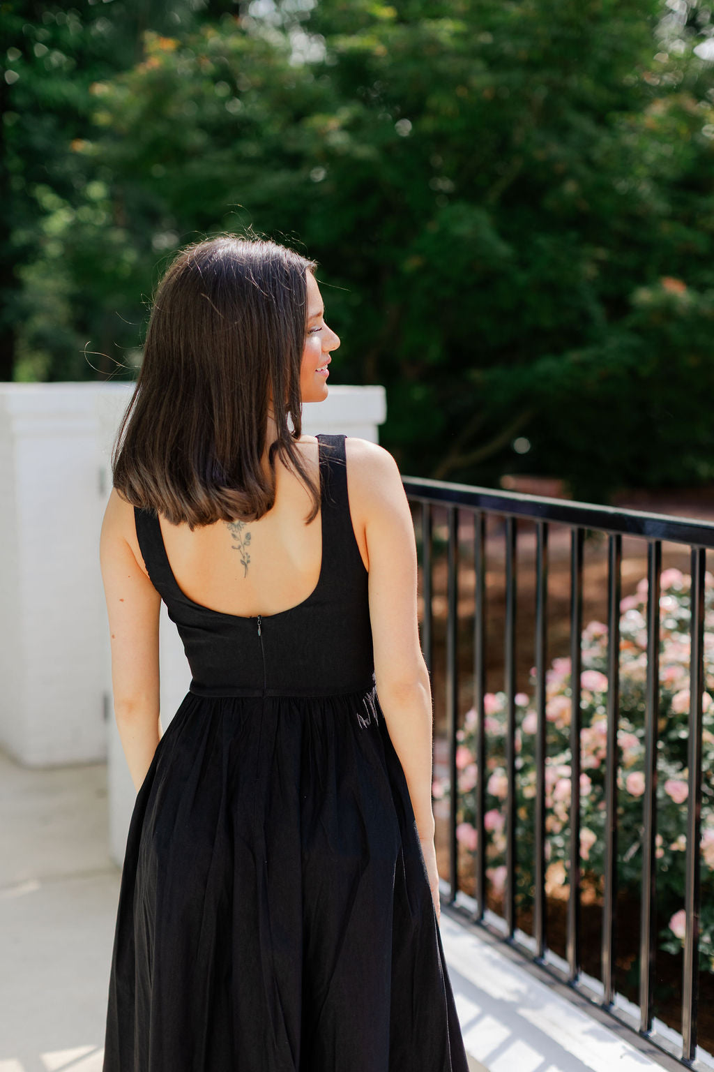 Boatneck Chevron Waist Midi Dress