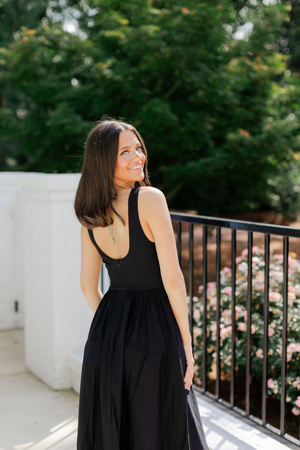 Boatneck Chevron Waist Midi Dress
