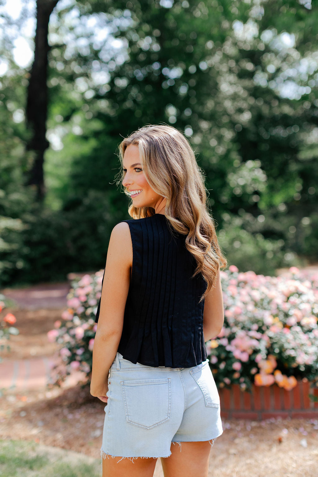 Linen Pleated Top