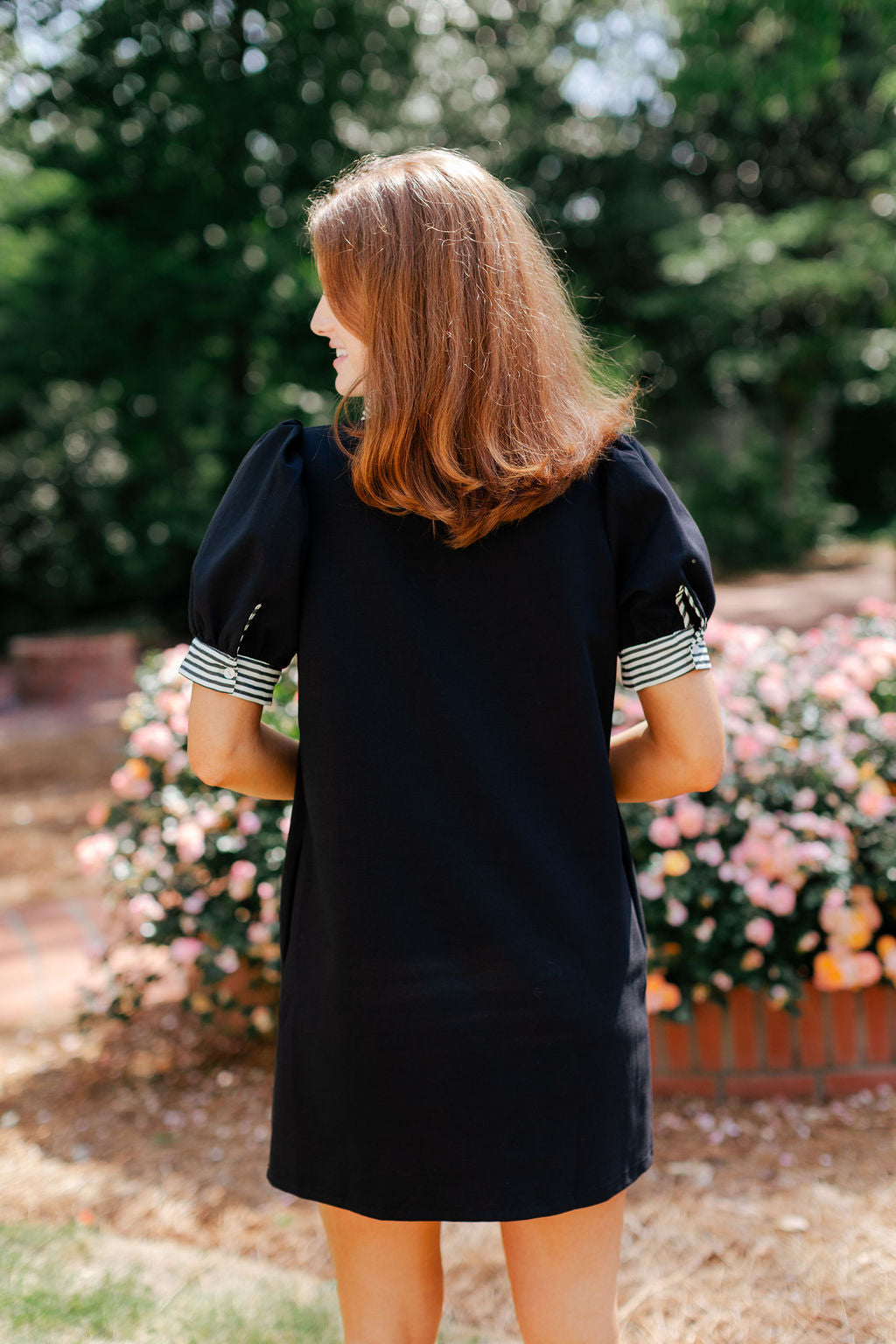 Contrasting Striped Collar Dress