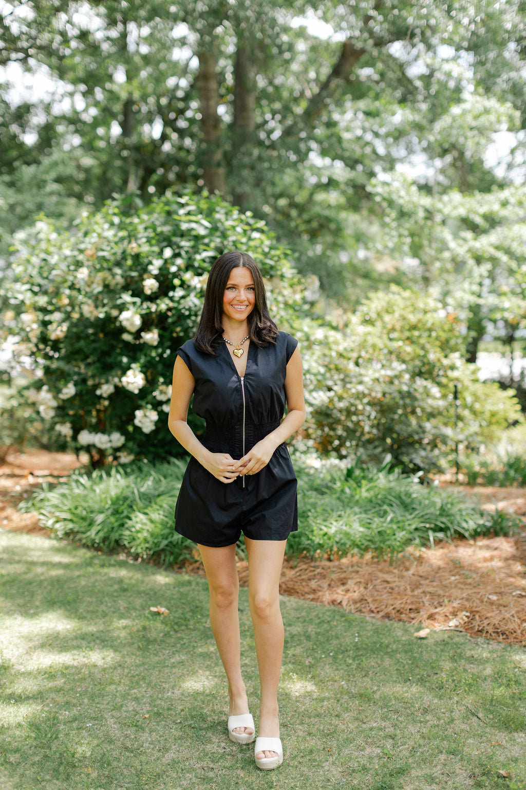 Sleeveless Zippered Romper