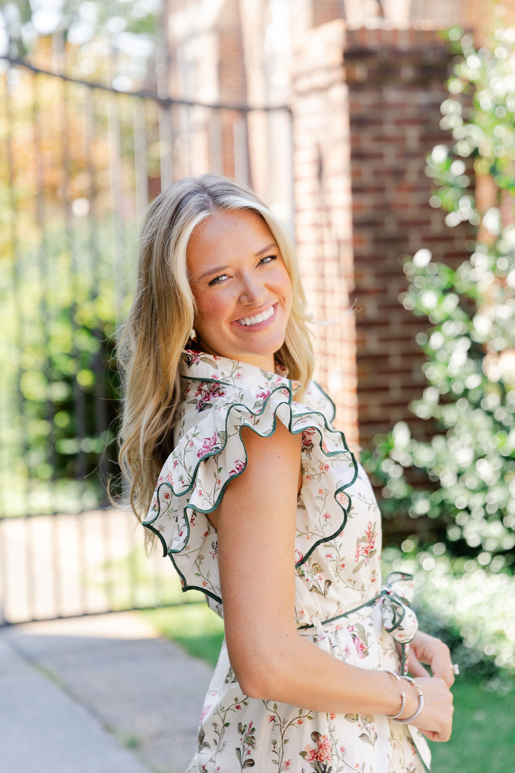 Belted Flutter Sleeve Dress