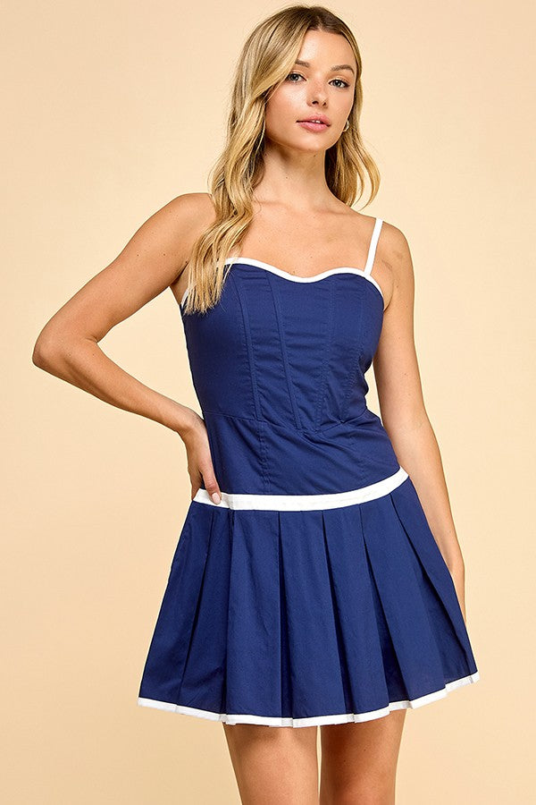 Contrast Binding Mini Dress