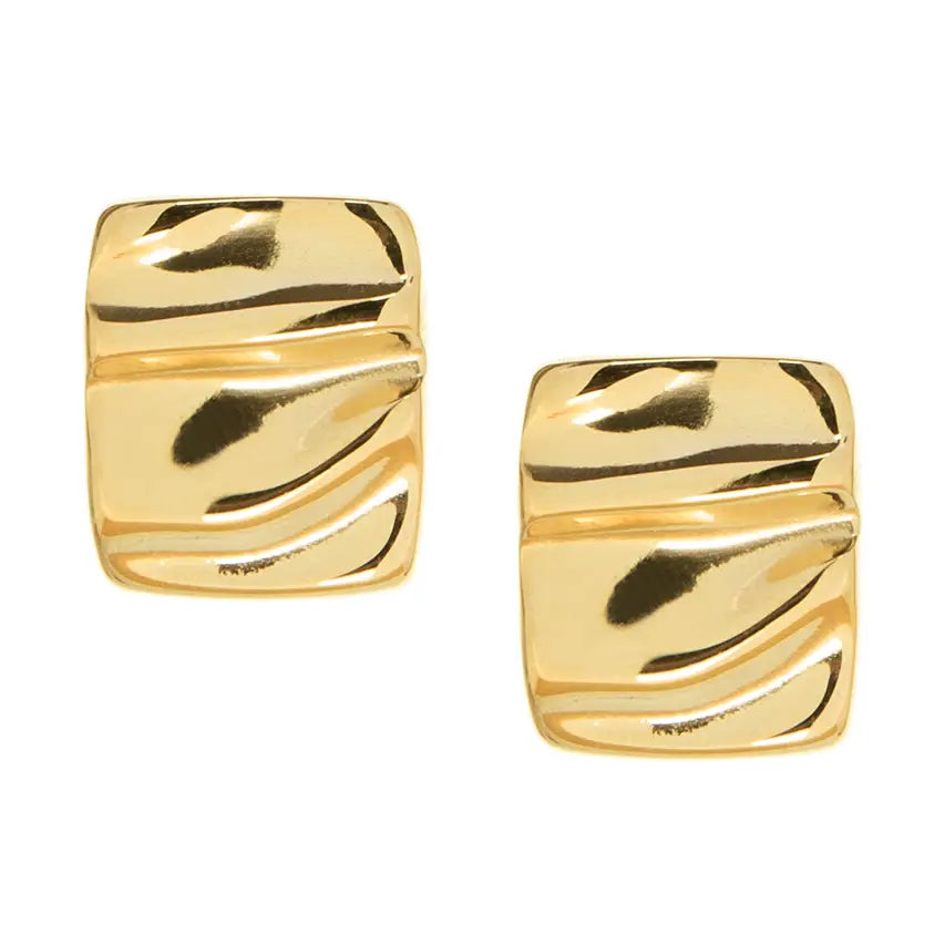 Textured Rectangle Waterproof Post Earring