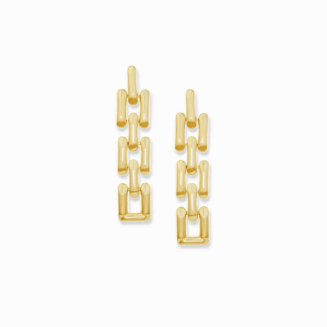 Triple Square Link Drop Earring