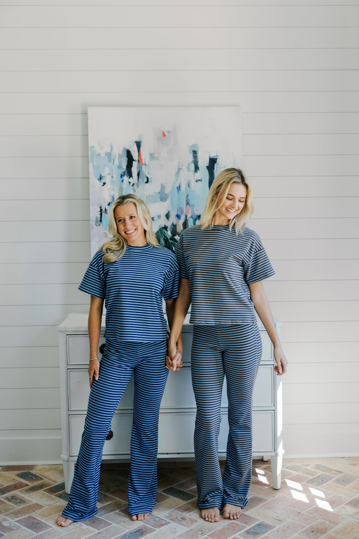 Navy Maggie Striped Pants