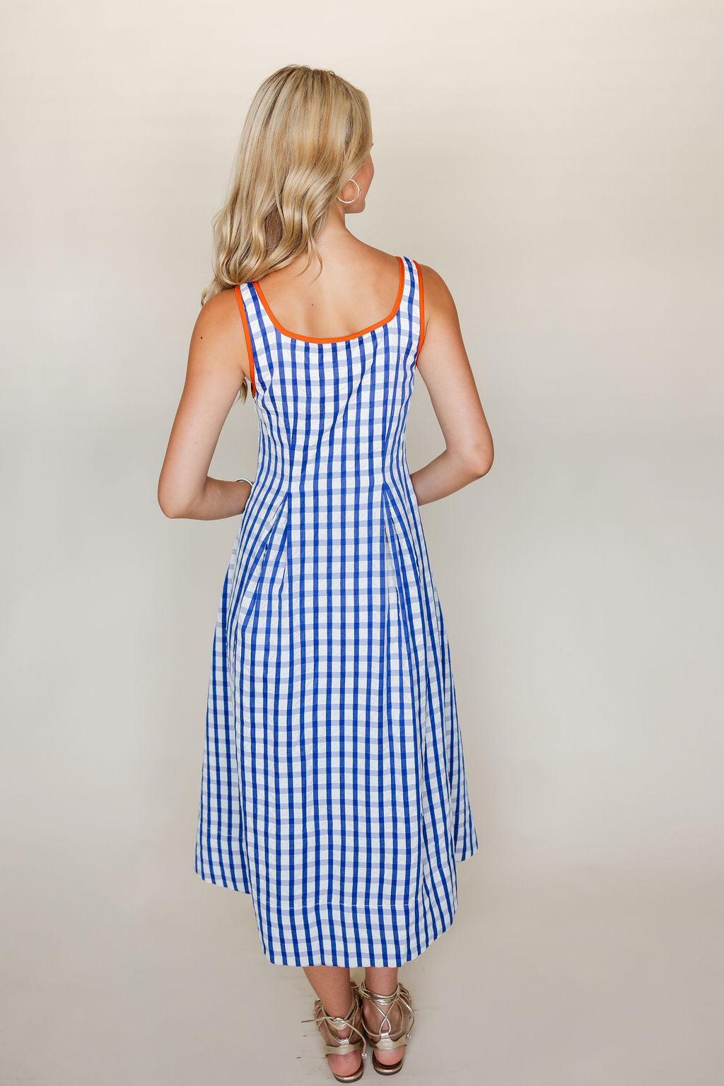 Thin Strap Gingham Dress