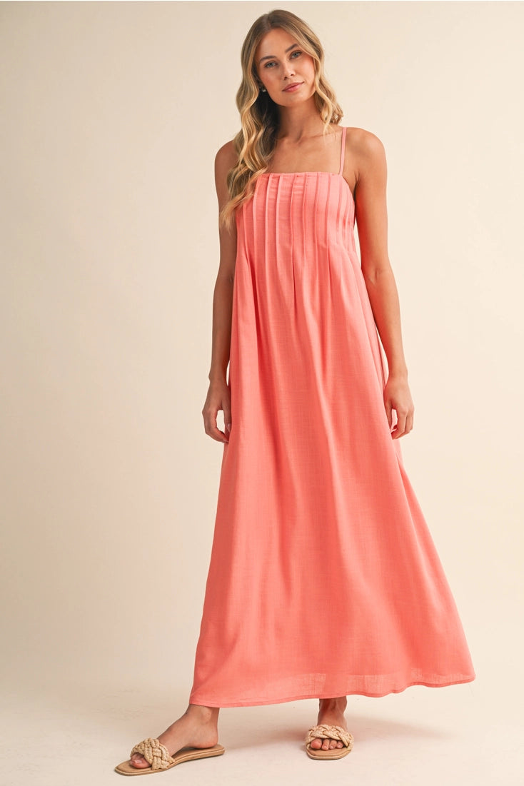 Pintuck Detailed Maxi Dress