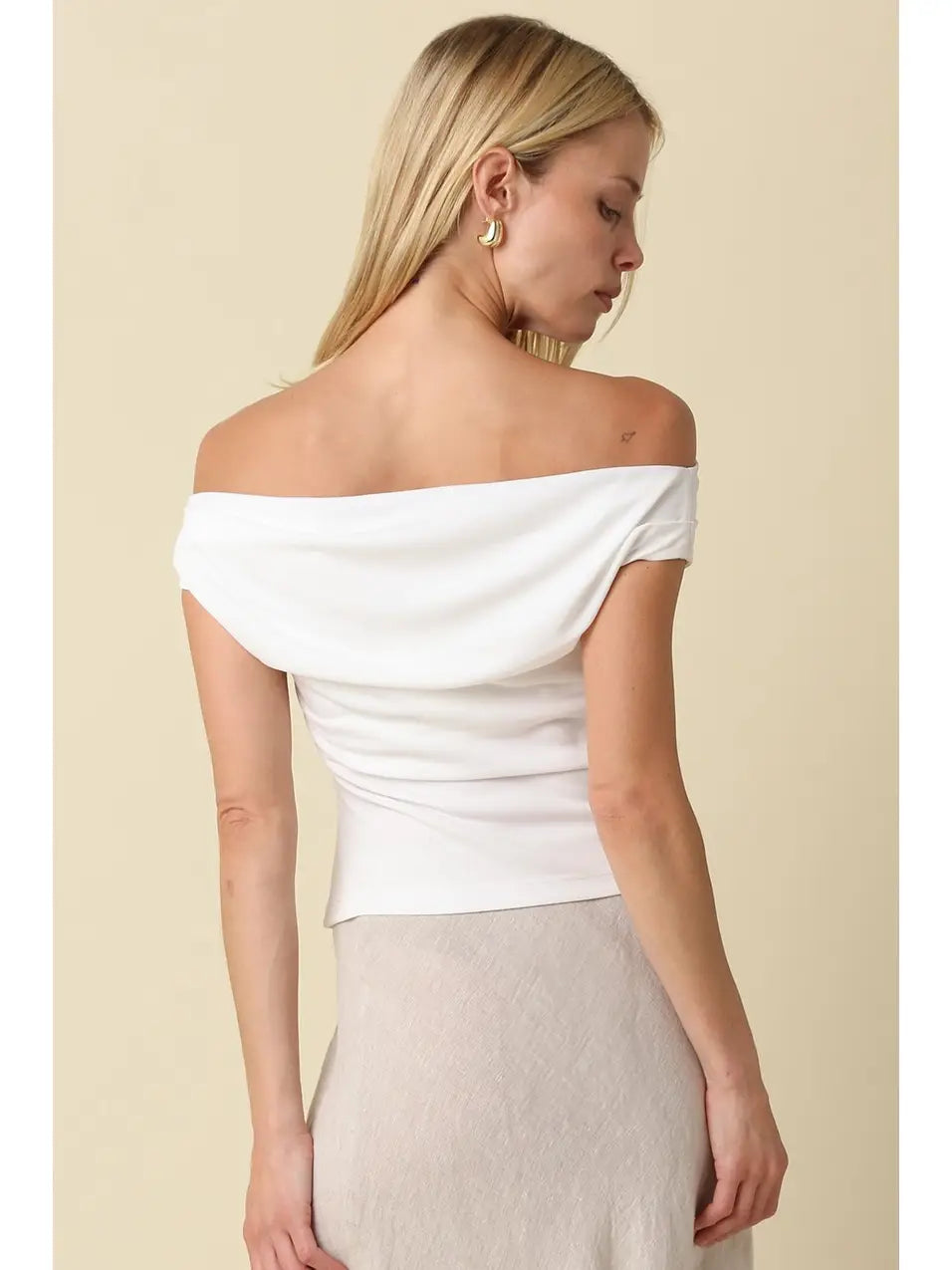 Macey Off-Shoulder Fitted Top