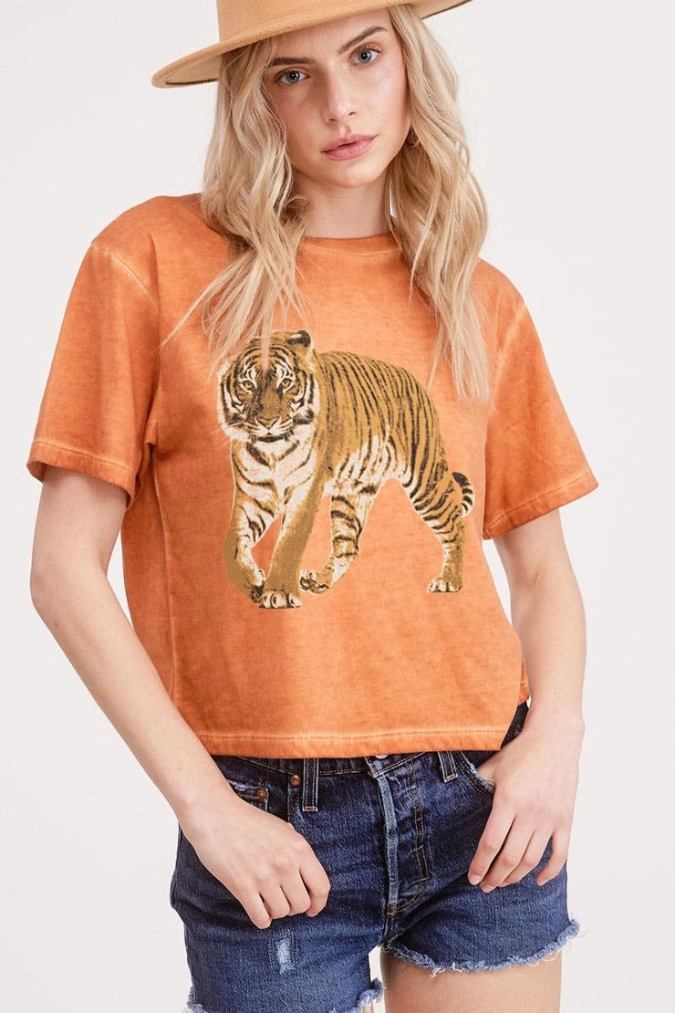 Vintage Tiger Crop Tee