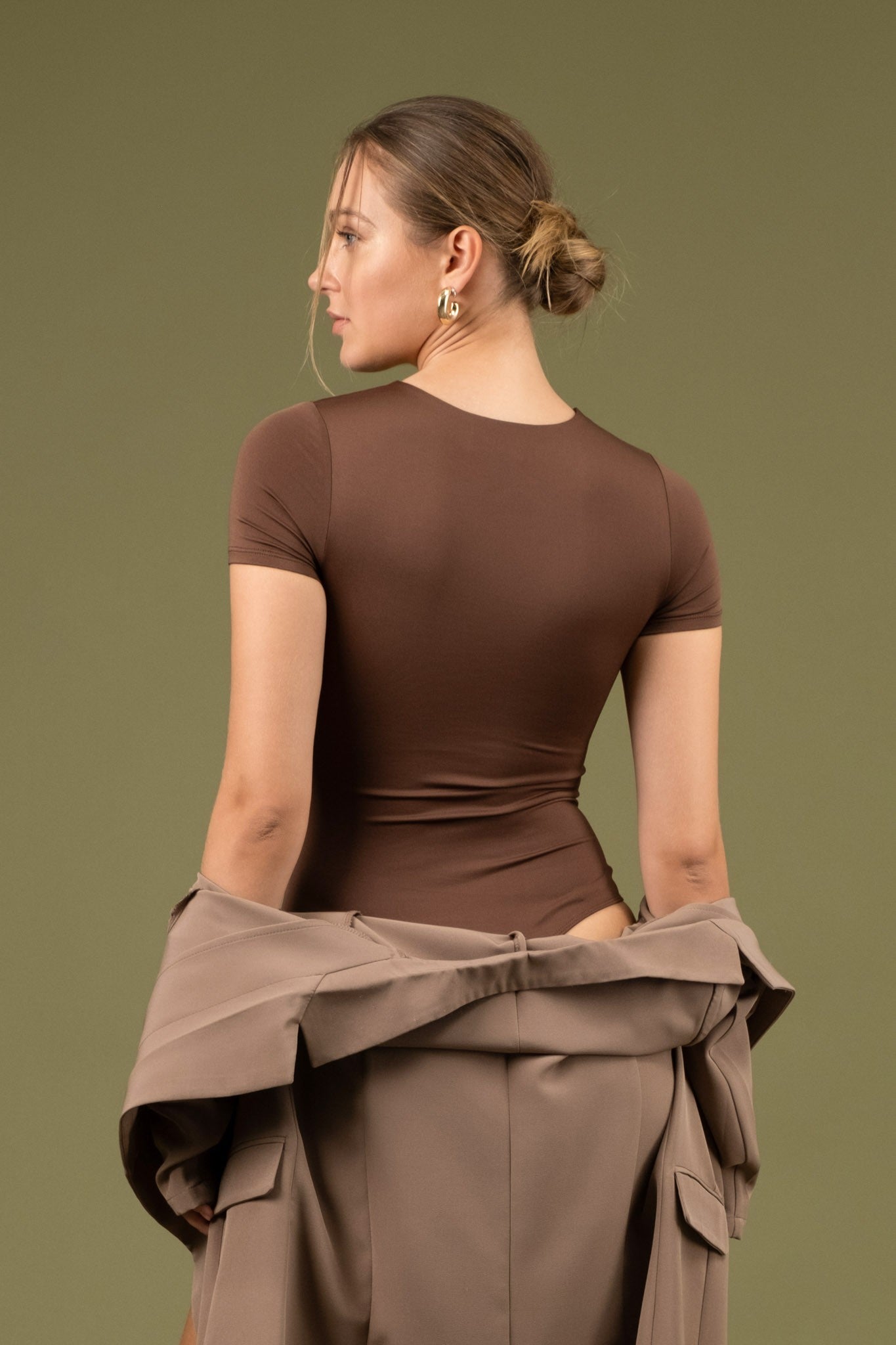 REVERSIBLE ROUND NECK SHORT SLEEVE BODYSUIT