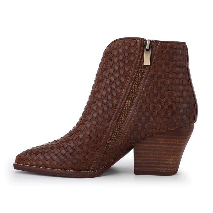 CASSIDY WOVEN HIGH ANKLE BOOTIE