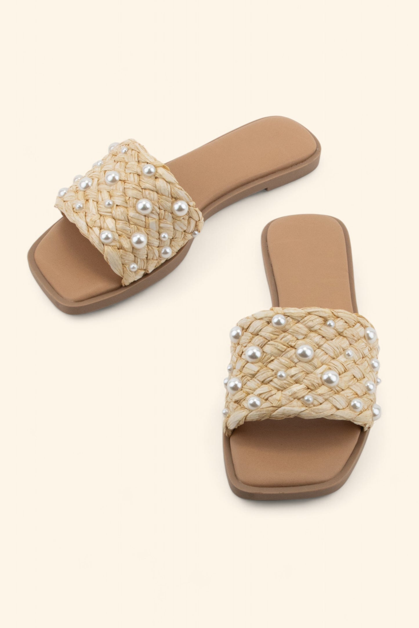 Engine Pearl Raffia Slide Sandal