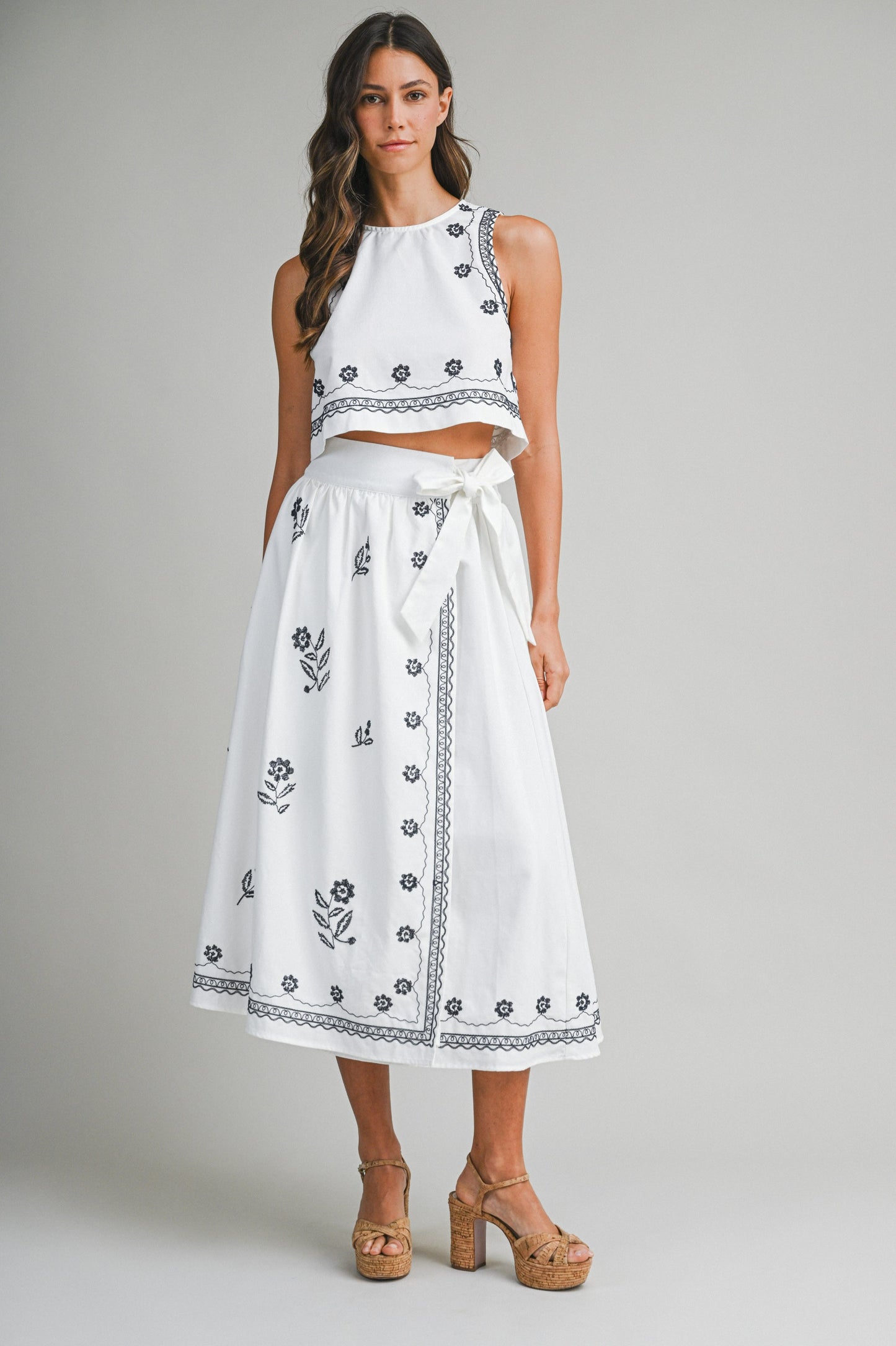 Embroidered Crop Top