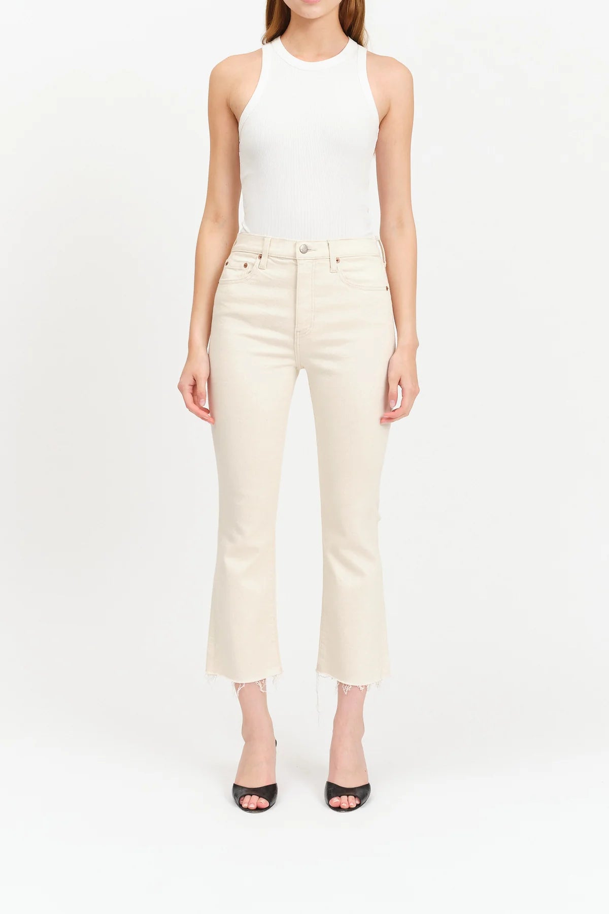 Shy Girl High Rise Crop Flare Jean