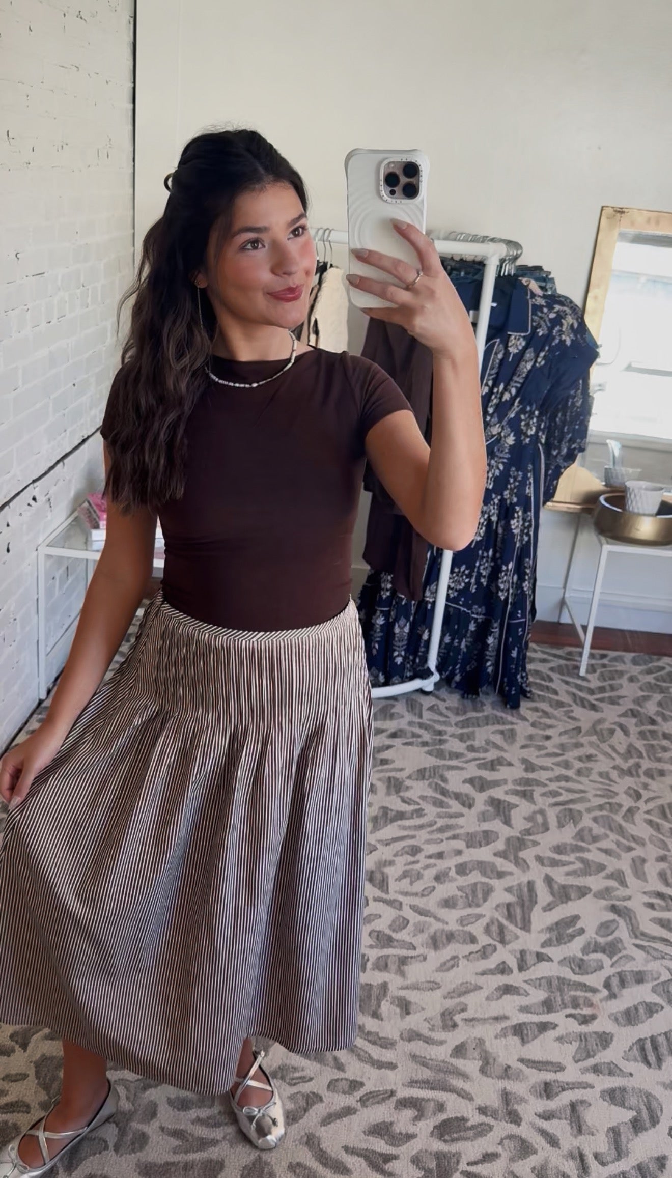 Striped Midi Skirt