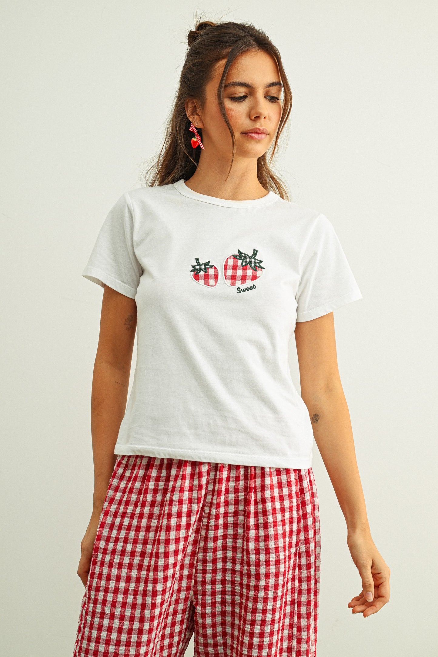 Gingham Strawberry Tee
