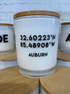 Auburn, Alabama Coordinates Candle