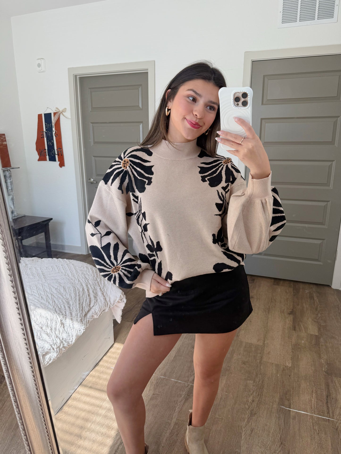 Floral Print Sweater