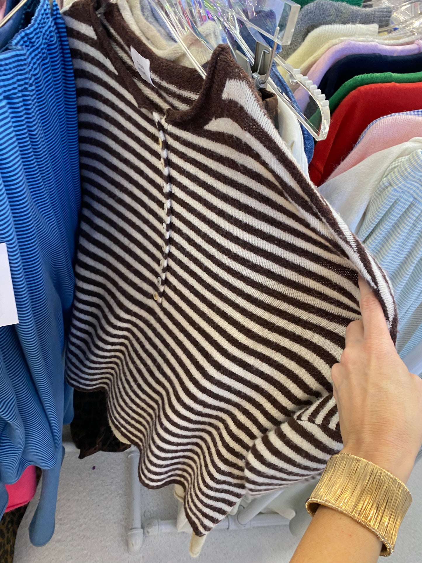 Brown Cream Stripe Piper Henley Pullover