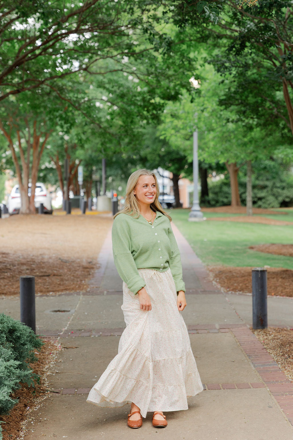 Ditsy Floral Tiered Maxi Skirt