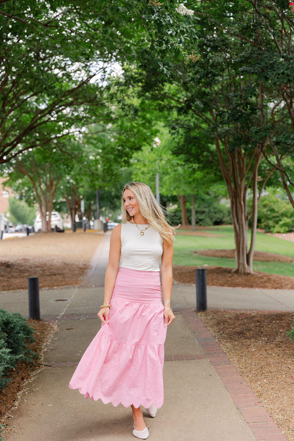 Embroidered Pattern Maxi Skirt