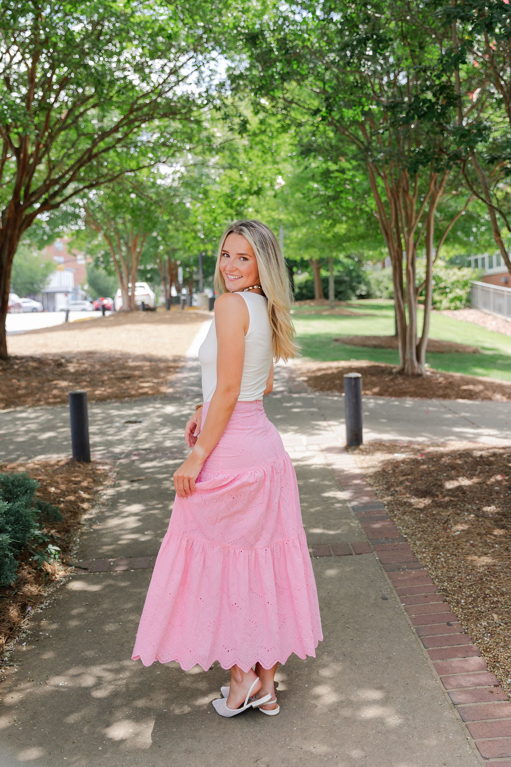 Embroidered Pattern Maxi Skirt