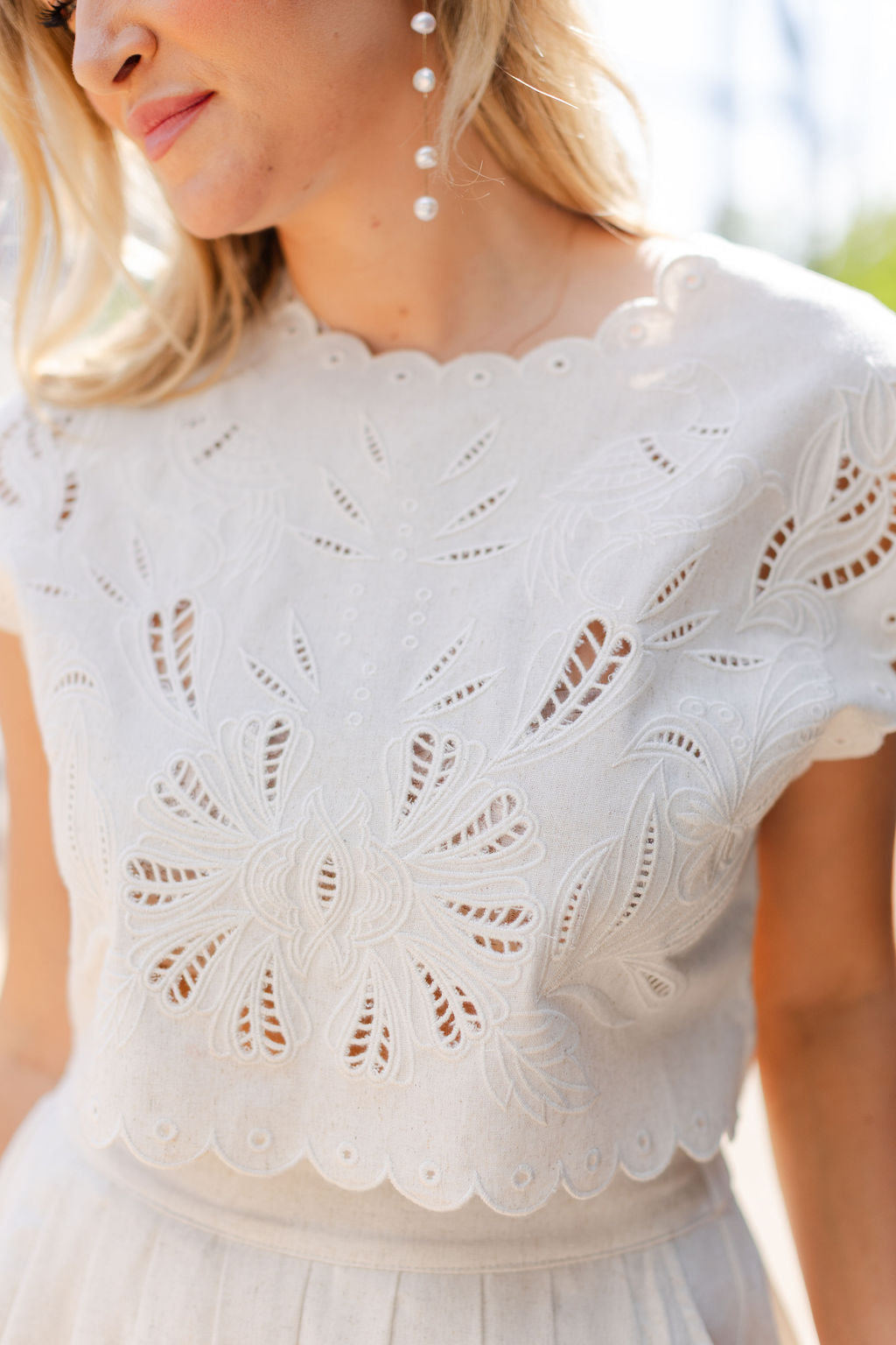Embroidered Crop Top