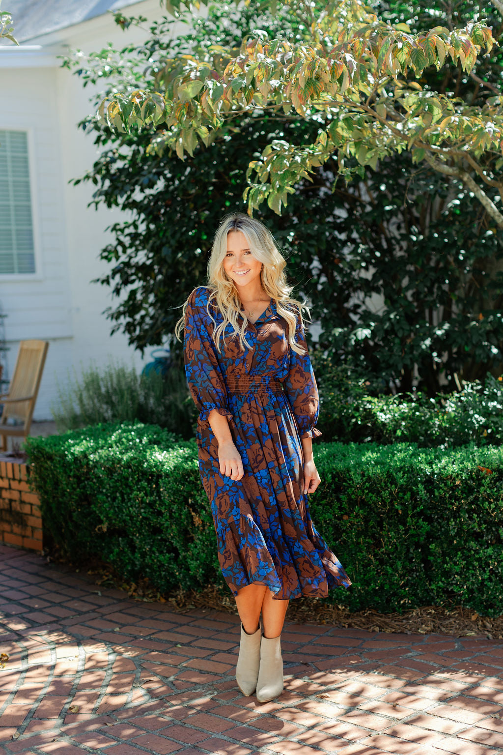 Floral Irene Smocked Midi Dress