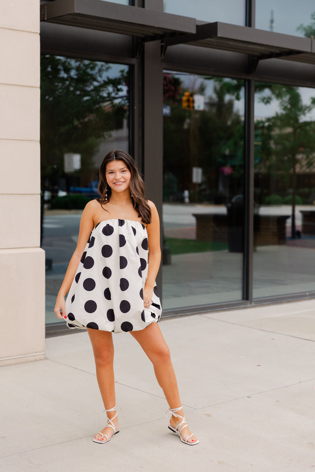 Polka Dot Taffeta Mini Dress