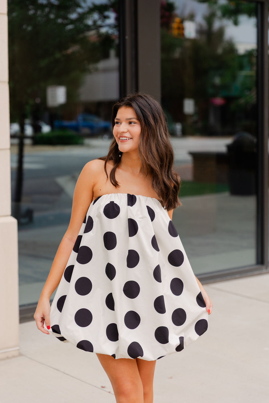 Polka Dot Taffeta Mini Dress