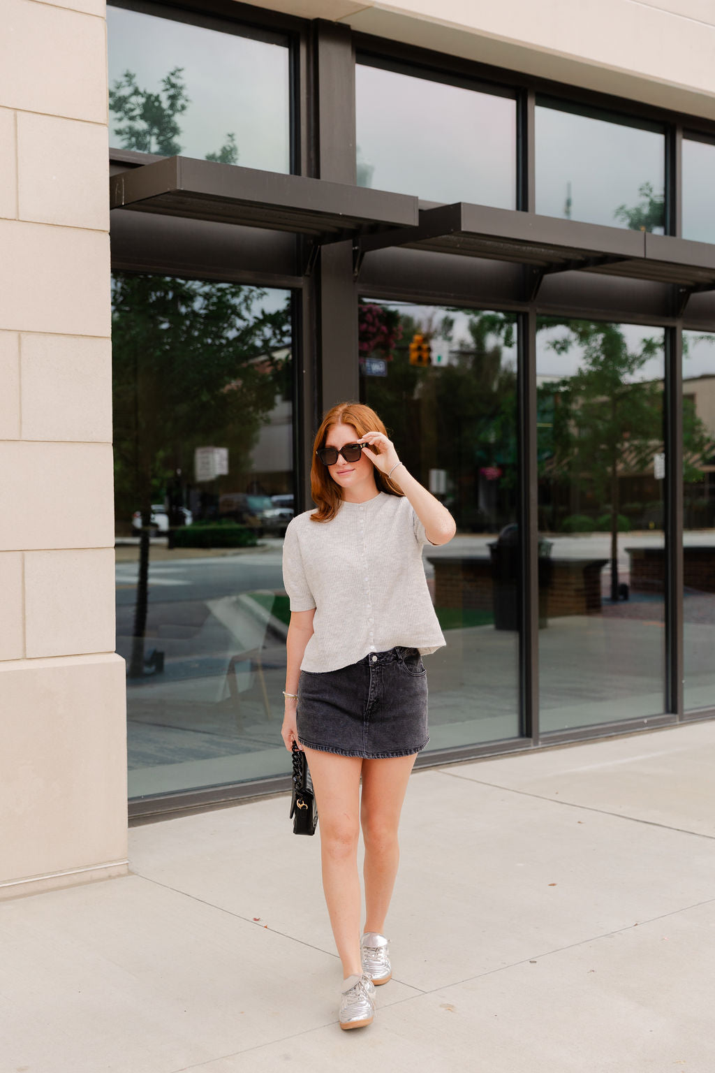 Knit Relaxed Short Sleeve Cardigan