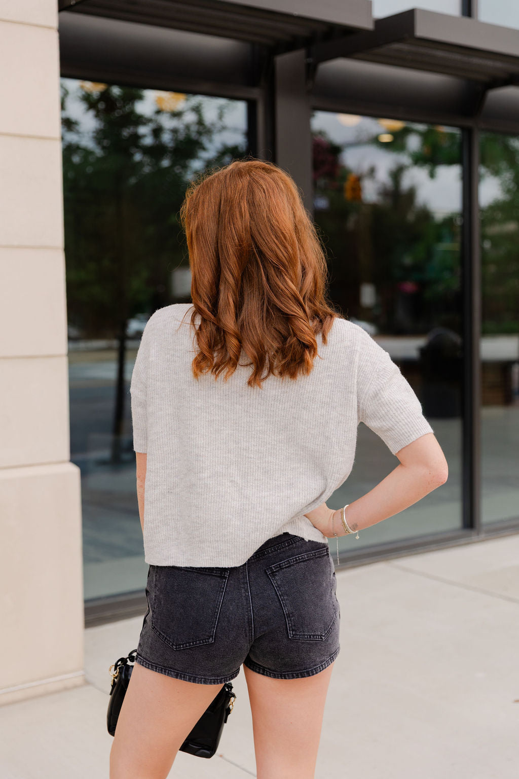 Knit Relaxed Short Sleeve Cardigan