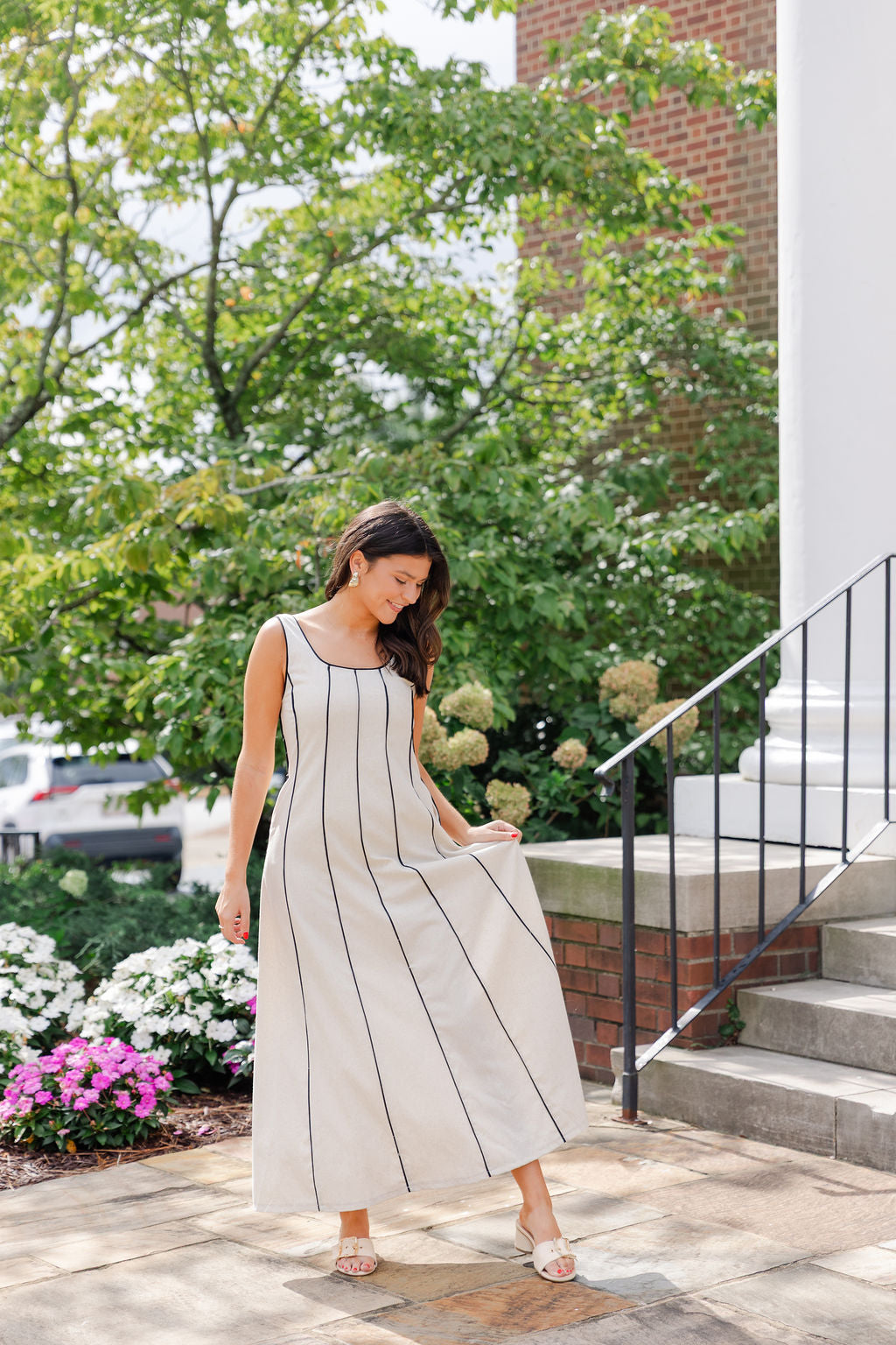 Piping Detail Panel Dress