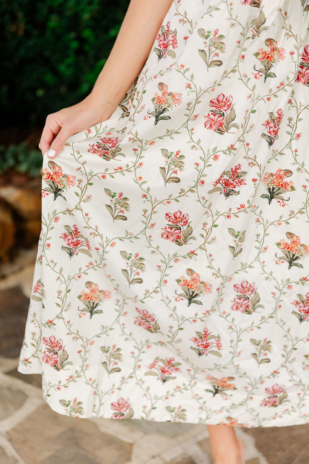 Collared Floral Print Midi Dress