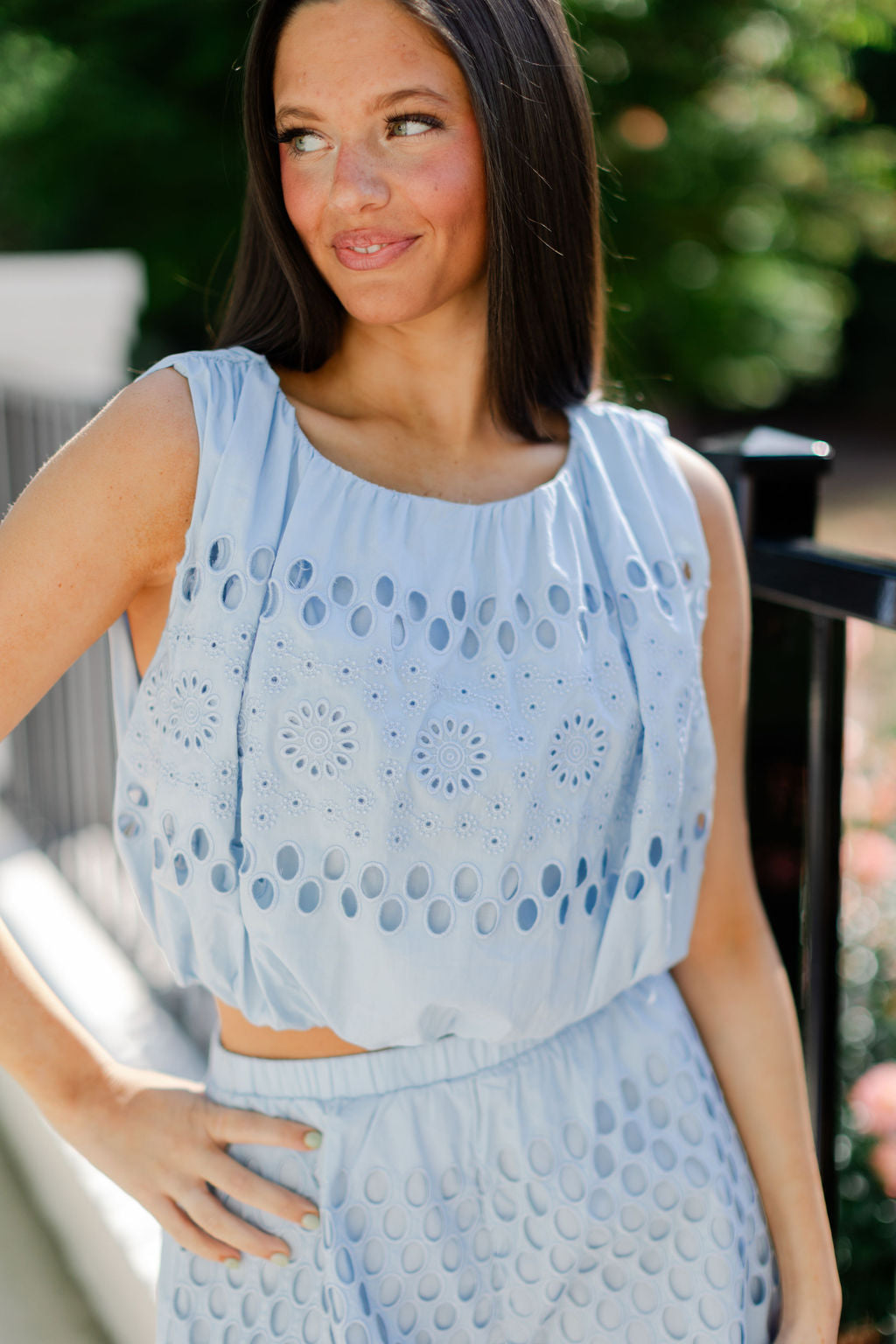 Eyelet Shorts & Sleeveless Top Set