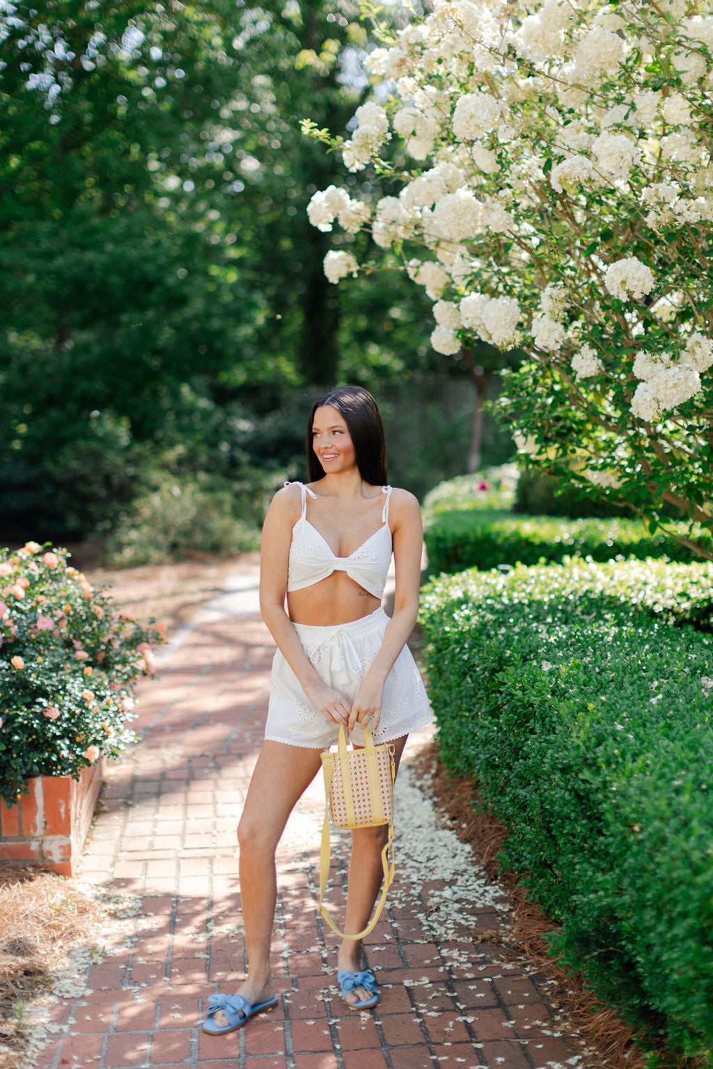 COTTON EYELET CROP TOP