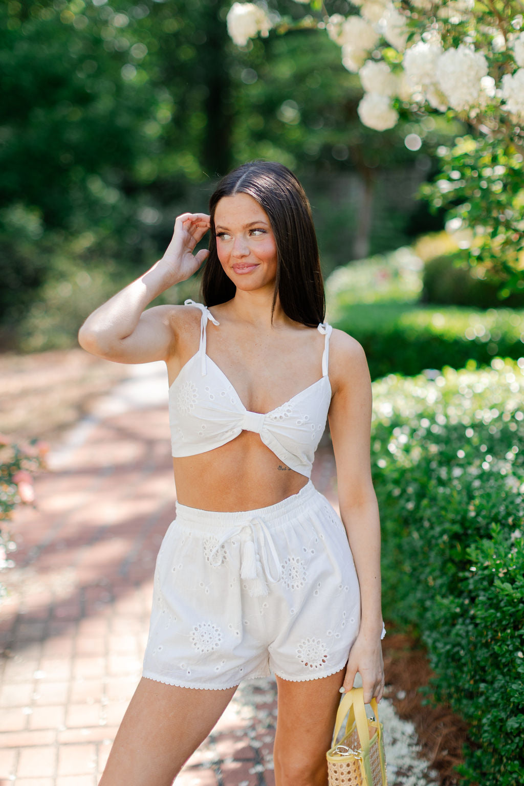 COTTON EYELET SHORTS