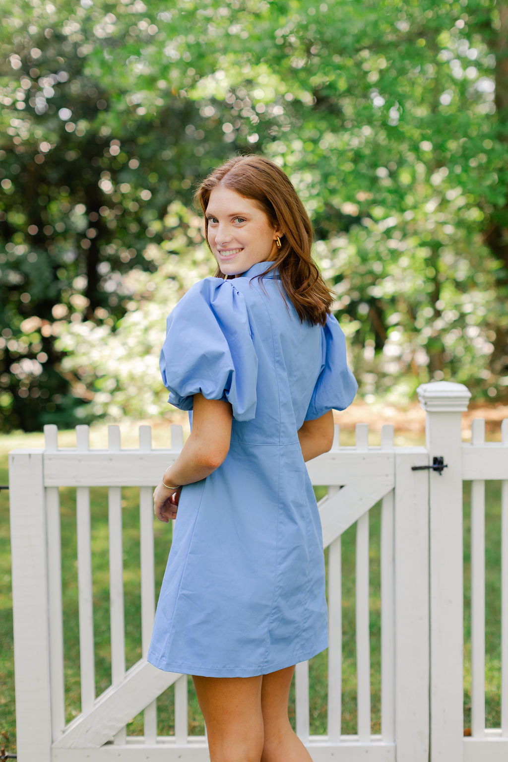 Puff Sleeve Button Up Dress