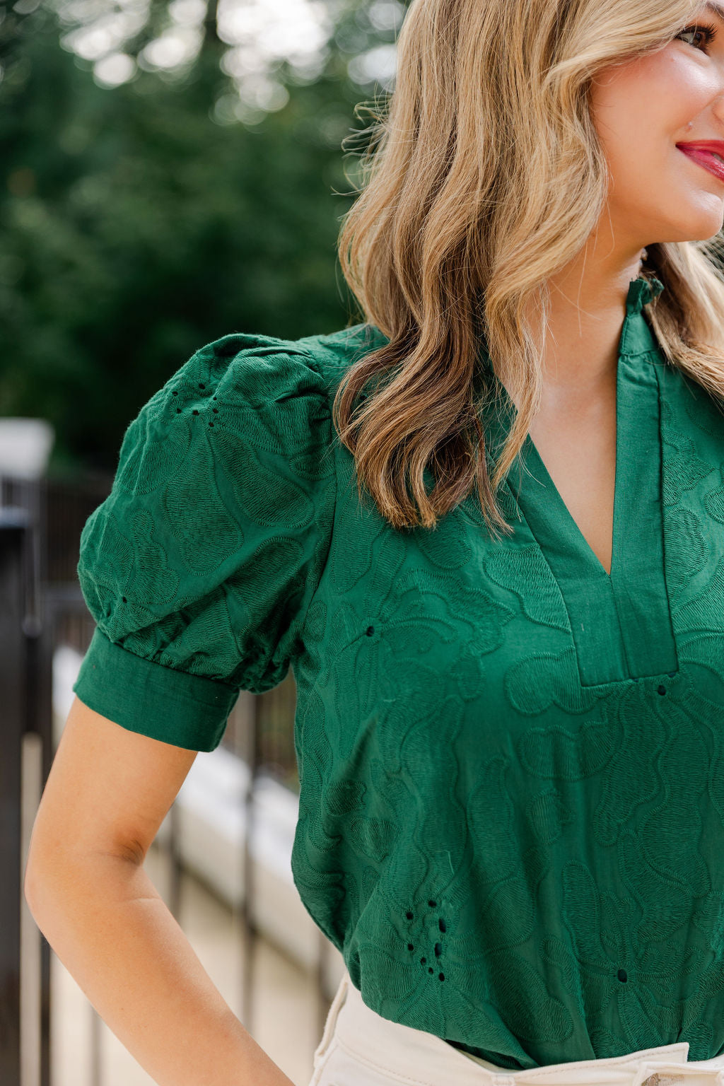 Floral Embroidered Short Sleeve Top